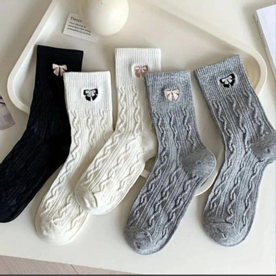 جوراب ساقدار پاپیونی طرح برجسته