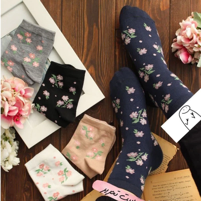 جوراب نیم ساق گل