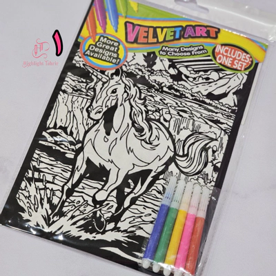 نقاشی مخملی به همراه ماژیک