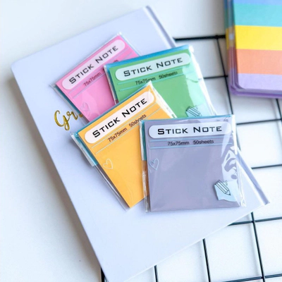 استیک نوت شفاف مربعی با رنگ های پاستلی